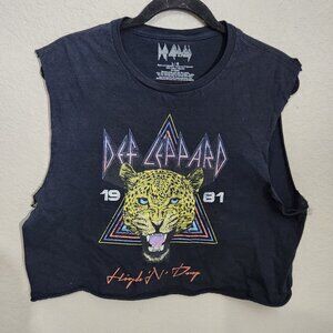 Def Leppard Shirt Mens High N Dry Cutoff Sleeveless Band Large black